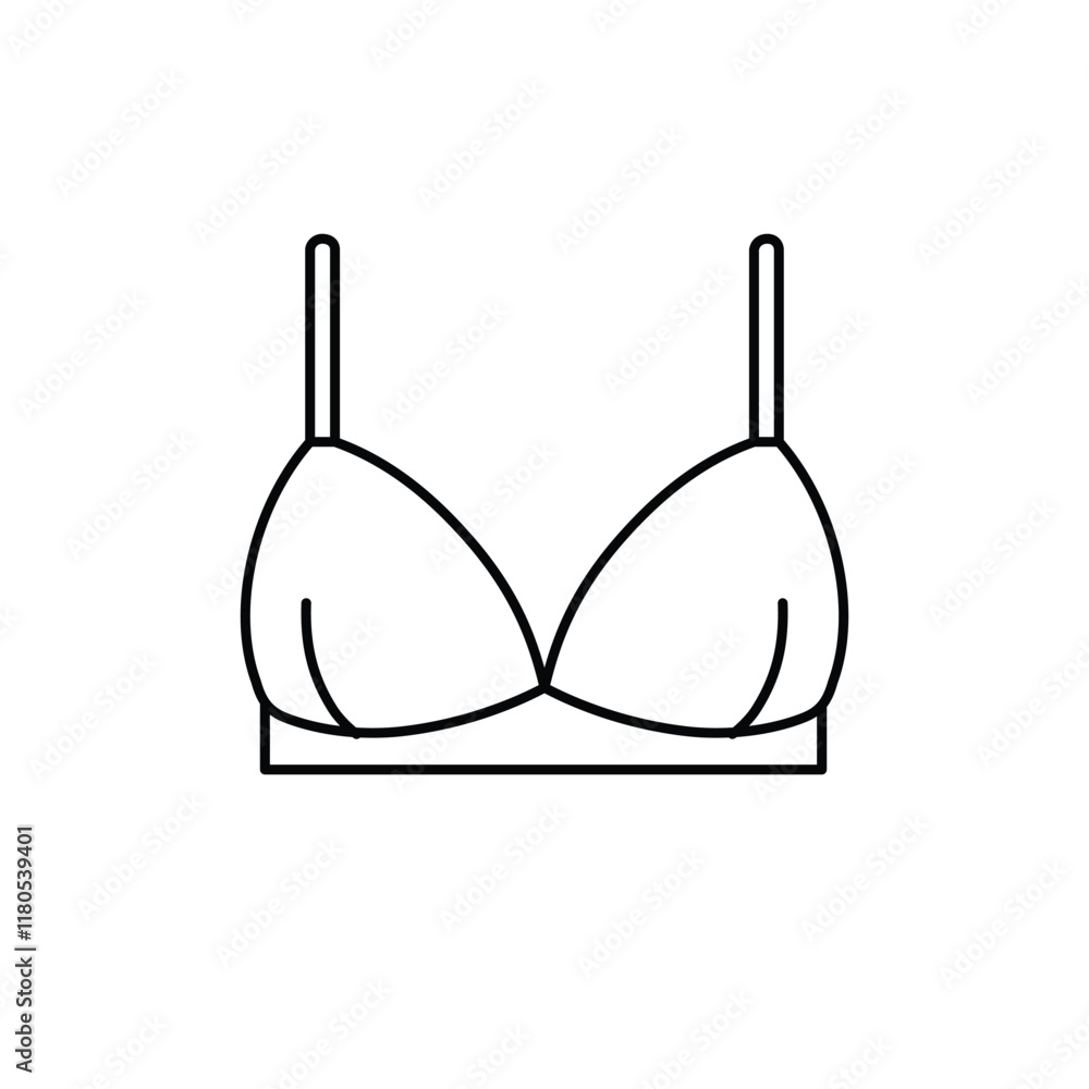 Women bra line icon isolated on white background. Woman underwear sign. Vector illustration. Women bra line icon isolated on white background. Woman underwear sign. Vector illustration.