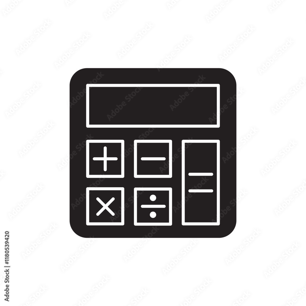 Electronic calculator icon isolated on white background. Vector illustration. Electronic calculator icon isolated on white background. Vector illustration.