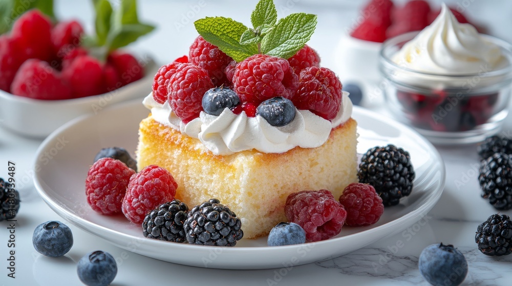 grilled pound cake with raspberry, blackberry, and blueberry on a white plate grilled pound cake with raspberry, blackberry, and blueberry on a white plate