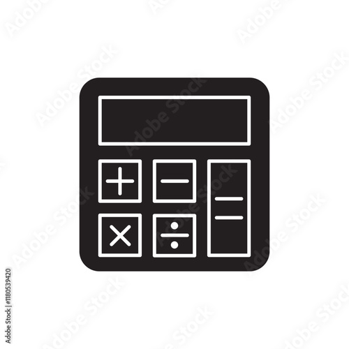 Electronic calculator icon isolated on white background. Vector illustration.