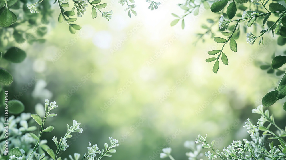 Bright Green Leaves on a Natural Blurred Background Bright Green Leaves on a Natural Blurred Background
