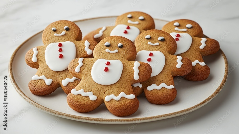 Plate of delicious gingerbread men cookies. Plate of delicious gingerbread men cookies.