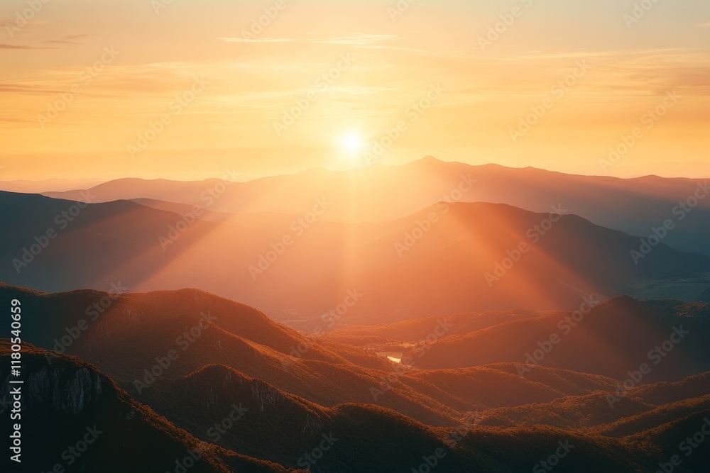 A desolate mountain landscape with deep cracks and layers of brown and beige, bathed in the warm rays of the setting sun A desolate mountain landscape with deep cracks and layers of brown and beige, bathed in the warm rays of the setting sun