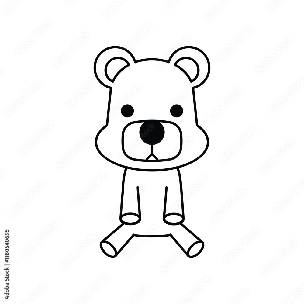 Cute teddy bear toy line icon. Cute stuffed toy symbol. Vector illustration. Cute teddy bear toy line icon. Cute stuffed toy symbol. Vector illustration.