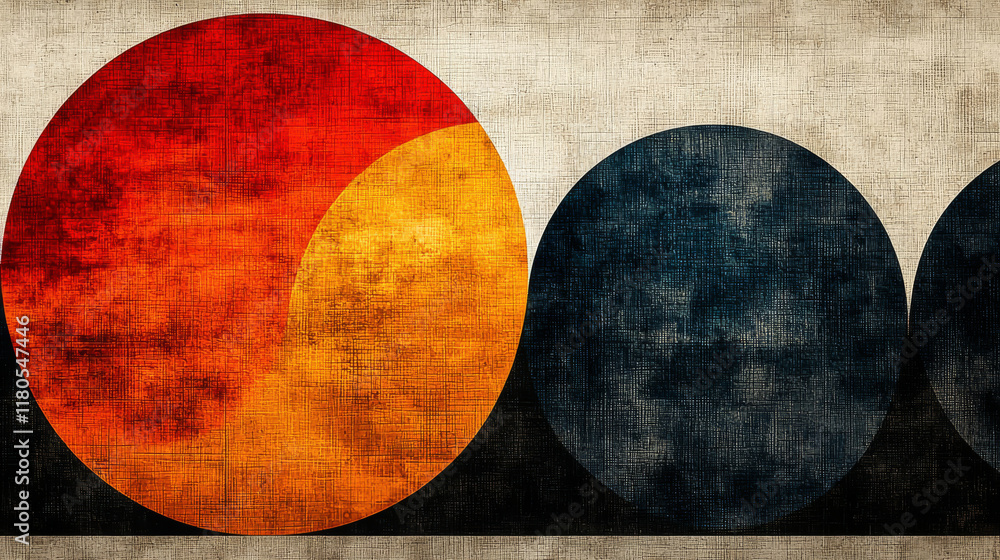 Abstract Circular Design with Red Orange and Blue Hues Abstract Circular Design with Red Orange and Blue Hues