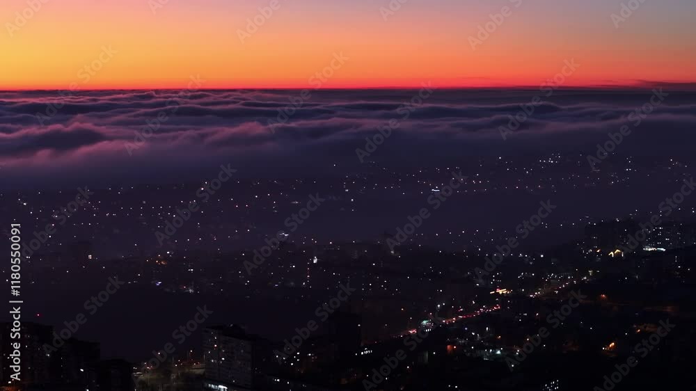 Aerial drone view of Chisinau, Moldova at sunset Aerial drone view of Chisinau, Moldova at sunset