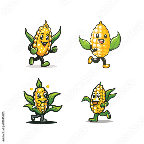 Corn mascot design vector template