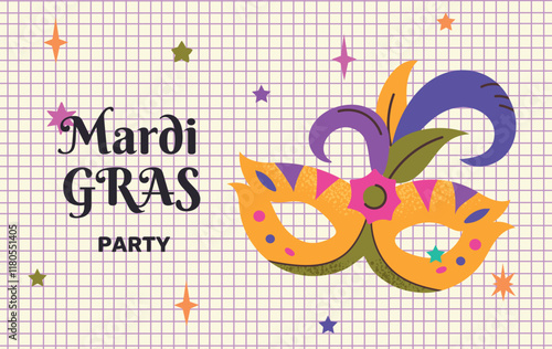 Mardi gras carnival card banner poster invitation illustration