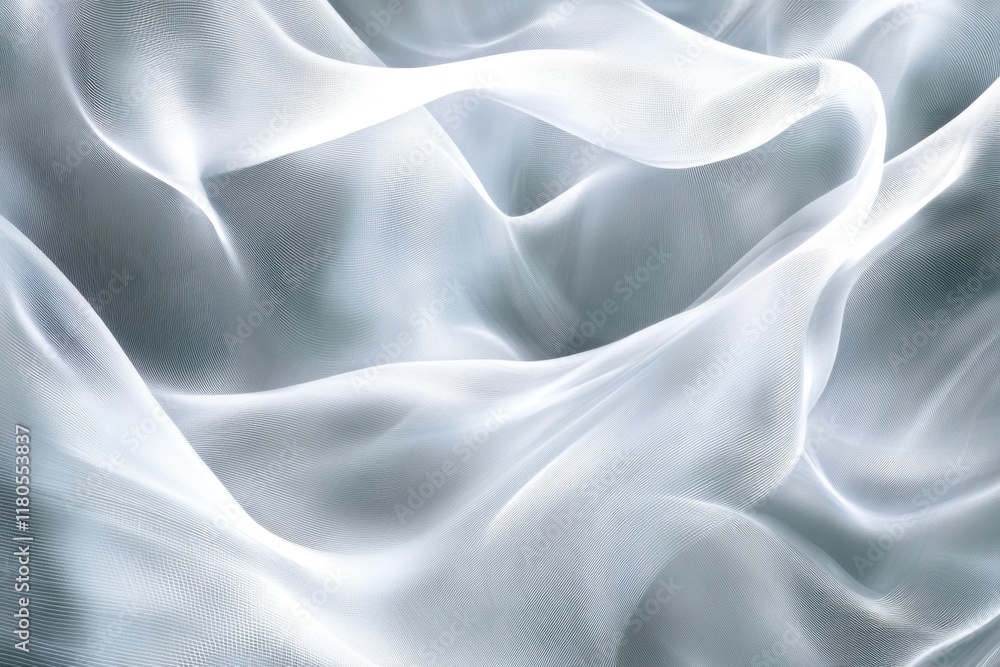 Obraz premium Abstract White Light Waves in Motion, Flowing Energy with Bright and Elegant Lines.