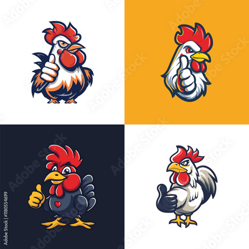 rooster mascot modern design vector template