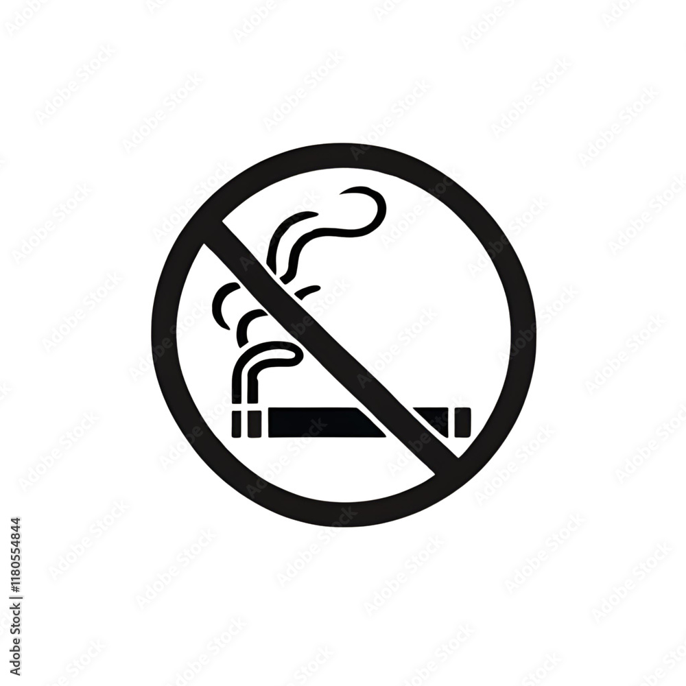 close-up of a black, non-smoking emblem against a white backdrop close-up of a black, non-smoking emblem against a white backdrop