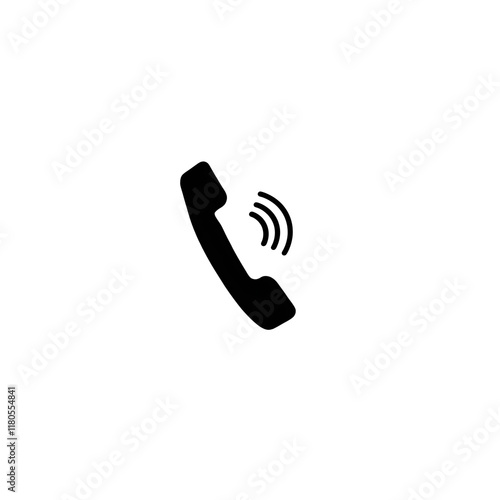 close-up of a white background with a black phone call icon 