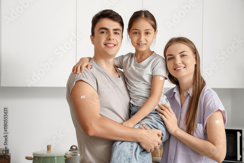 Family with medical patches...