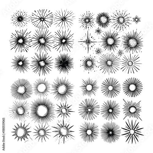 set of spark design vector template illustration