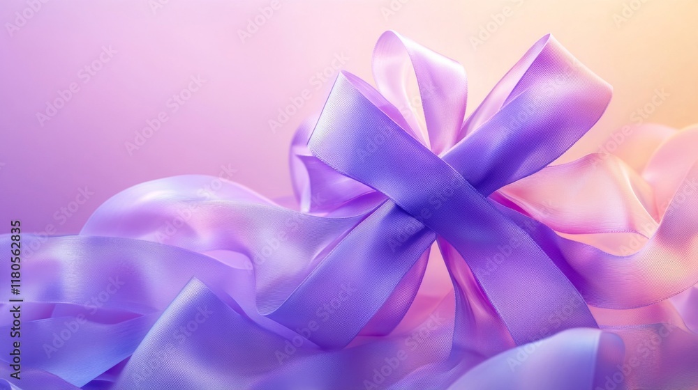 Lavender Silk Ribbon Bow Abstract Design Lavender Silk Ribbon Bow Abstract Design