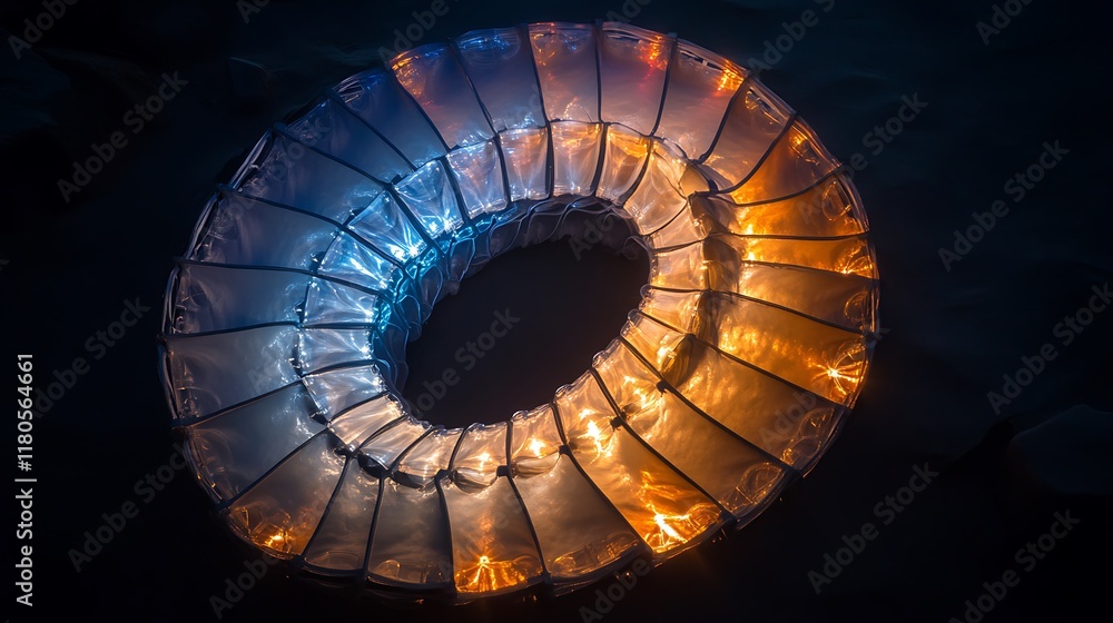 Fototapeta premium Illuminated Circular Structure With Gradient Lighting