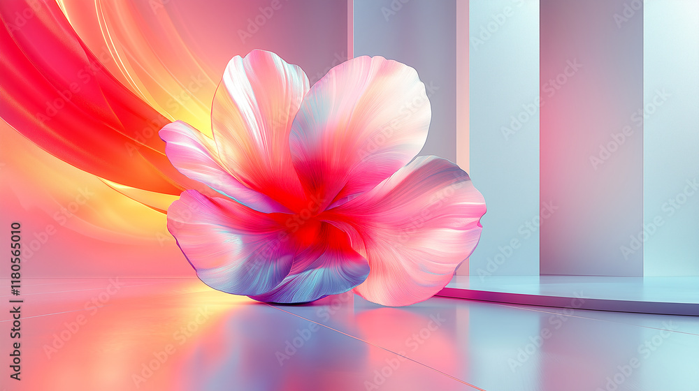 Fototapeta premium Surreal Abstract 3D Floral Background, with a dreamy and magical feel