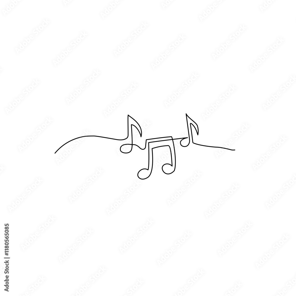 continuous line musical notes continuous line musical notes