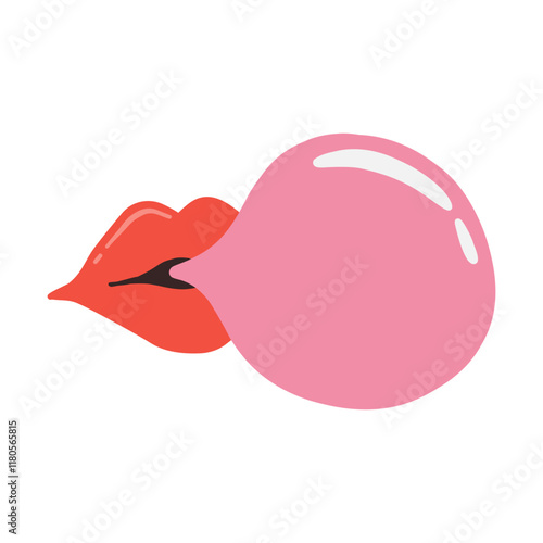 Lip blowing bubble gum