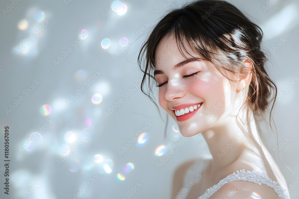 beautiful woman with glowing skin, Generative AI beautiful woman with glowing skin, Generative AI