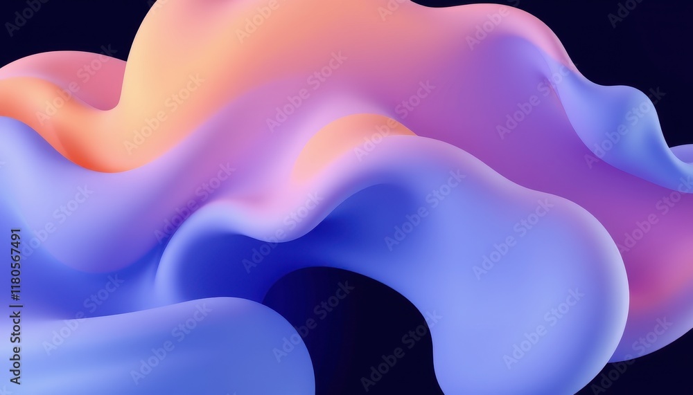 Abstract Pastel Blue Purple and Orange Waves Abstract Pastel Blue Purple and Orange Waves