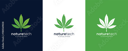 cbd cannabis marijuana hemp pot leaf farm cultivation logo design