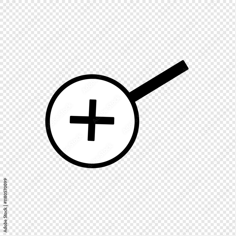 Fototapeta premium Plus icon is simple and modern, ideal for app design, control buttons, or UI/UX elements. With a transparent background, this icon is flexible to use in various digital projects