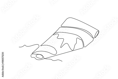 Hand-drawn crepe line art drawing. Crepe food linear icon vector