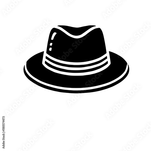 Classic Fedora Hat:  A simple, yet stylish black fedora hat with a wide brim and a band.  The iconic silhouette of this hat is a timeless classic.