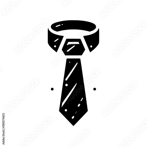 Hand Drawn Tie Icon:  A simple and stylish hand-drawn illustration of a tie, perfect for adding a touch of sophistication to your designs. 