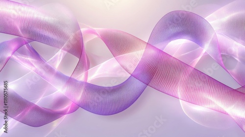 Abstract Purple Pink Wave Fabric Design