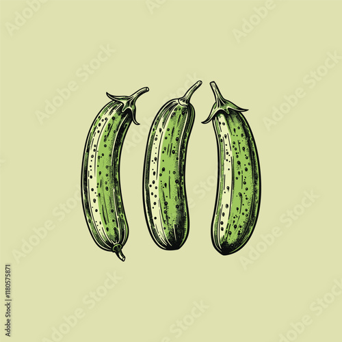 cucumber hand drawn design vector template