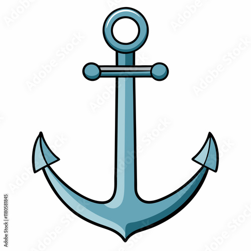 Colorful of an Anchor on a White Background - Vector Illustration