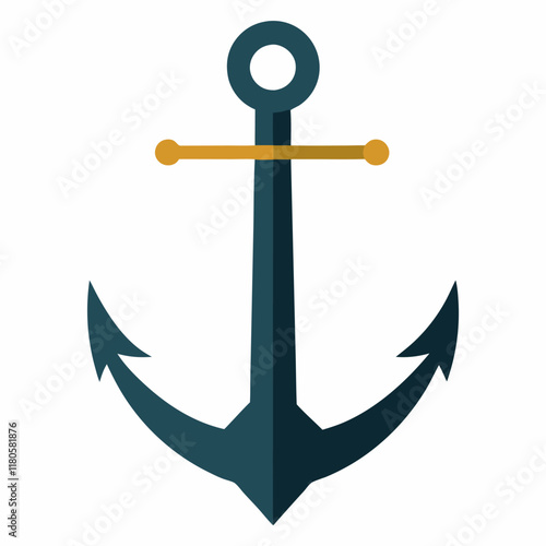 Colorful of an Anchor on a White Background - Vector Illustration