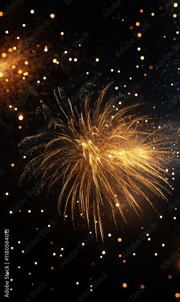 Fototapeta premium Fireworks bloom in the night sky