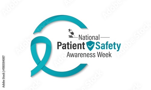 Patient safety awareness week is observed every year in March. Patient Safety Awareness  is observed to increase patient and health professional awareness. Design for banner, cards, prints. Eps 10.