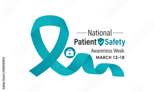 Patient safety awareness week is observed every year in March. Patient Safety Awareness  is observed to increase patient and health professional awareness. Design for banner, cards, prints. Eps 10.