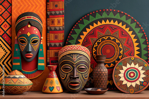 Items of African Art decor - generated by ai