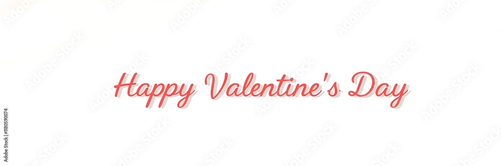 Simple Valentine's Day Greeting: Elegant Red Script on White Simple Valentine's Day Greeting: Elegant Red Script on White