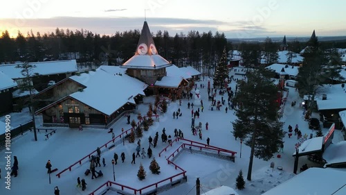 Aerial video of Colorful Lights in Finnish Lapland