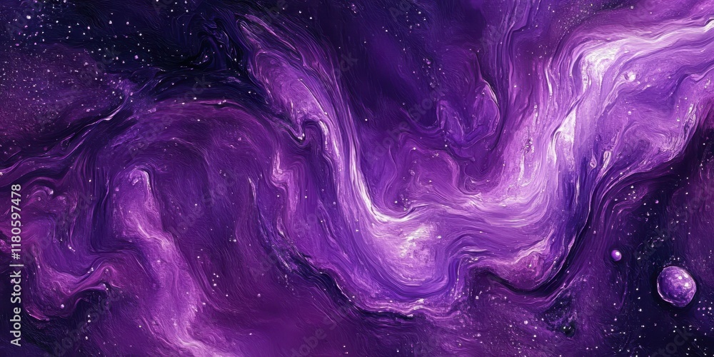 Obraz premium Abstract Purple Cosmic Swirls Galaxy Art