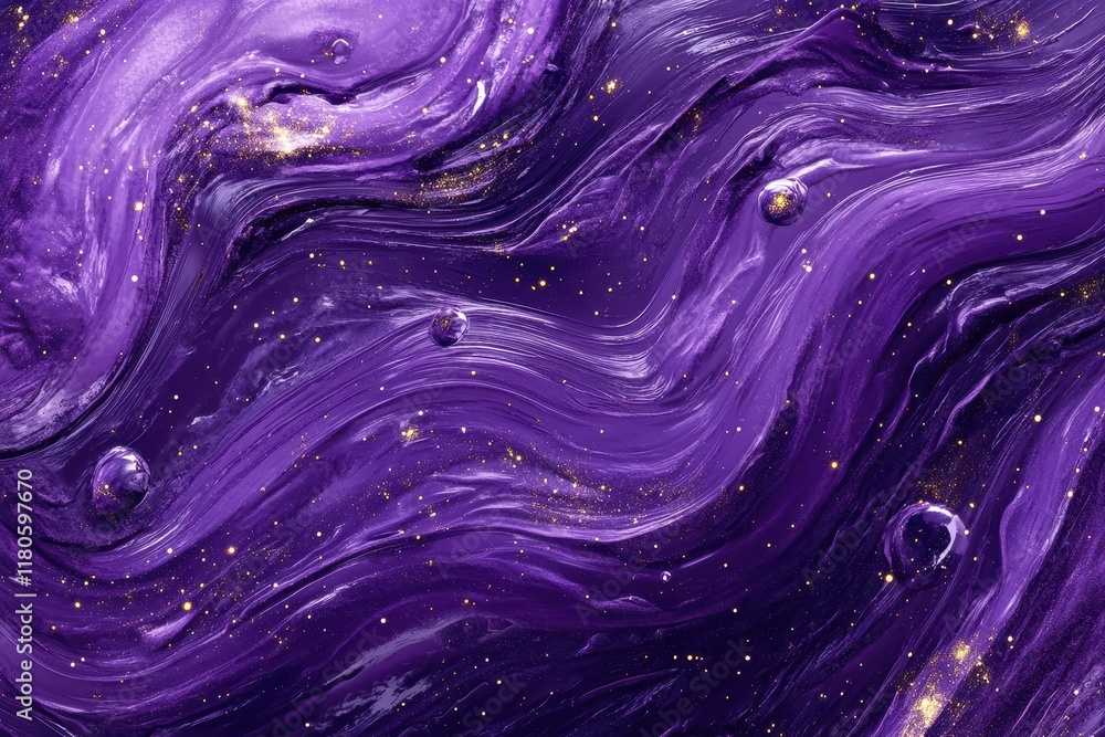 Abstract Purple Swirls with Golden Glitter Abstract Purple Swirls with Golden Glitter