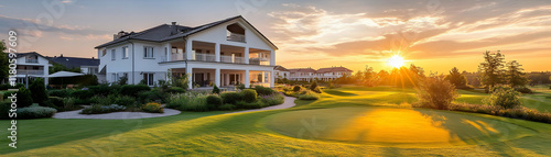 Wallpaper Mural Sunrise Golf Course House Illustration Torontodigital.ca