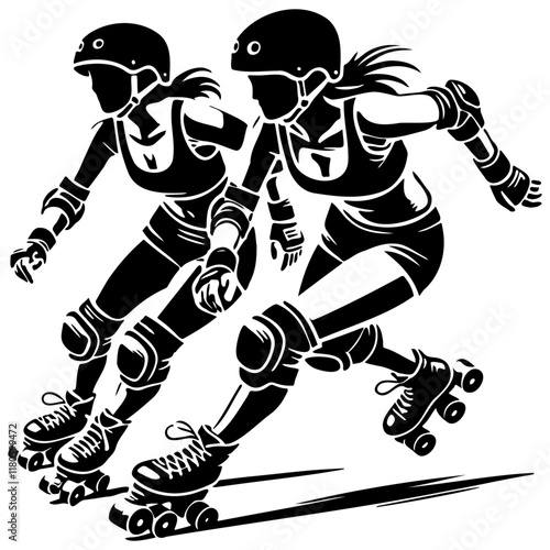 Roller Derby Skate Illustration.