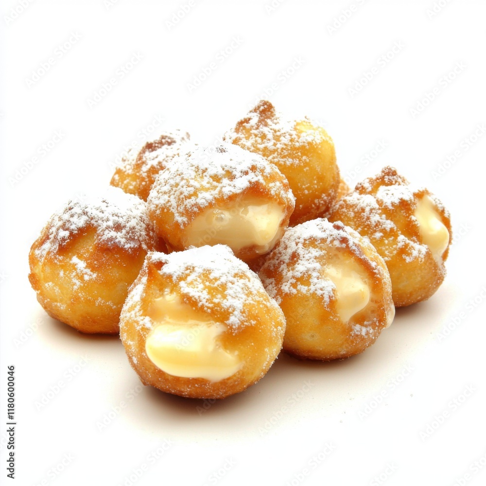 Delicious Cream-Filled Doughnuts Dusting with Sugar Ready to Satisfy Sweet Tooth Cravings and Indulge in Gourmet Treats Delicious Cream-Filled Doughnuts Dusting with Sugar Ready to Satisfy Sweet Tooth Cravings and Indulge in Gourmet Treats