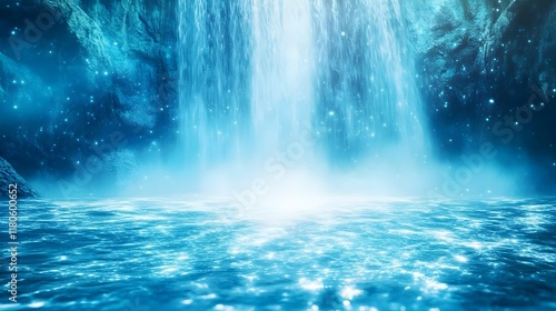 magical waterfall fantasy background - fantasy/mystic themes