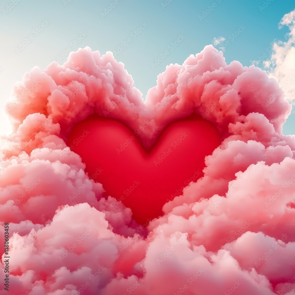 Valentine's Day A Whimsical Heart Shaped Cloud Formation Illuminated by Soft Sunlight Against a Clear Blue Sky Evoking Feelings of Love and Tranquility in Nature Relaxation Valentine's Day A Whimsical Heart Shaped Cloud Formation Illuminated by Soft Sunlight Against a Clear Blue Sky Evoking Feelings of Love and Tranquility in Nature Relaxation