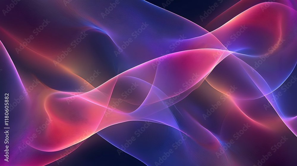 Fototapeta premium Abstract Pink and Purple Wave Forms Design