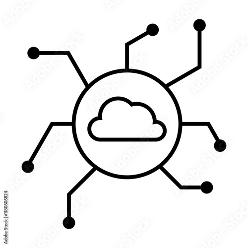 cloud node icon, cloud networking