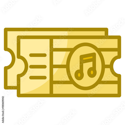 Concert Ticket  Icon Element For Design